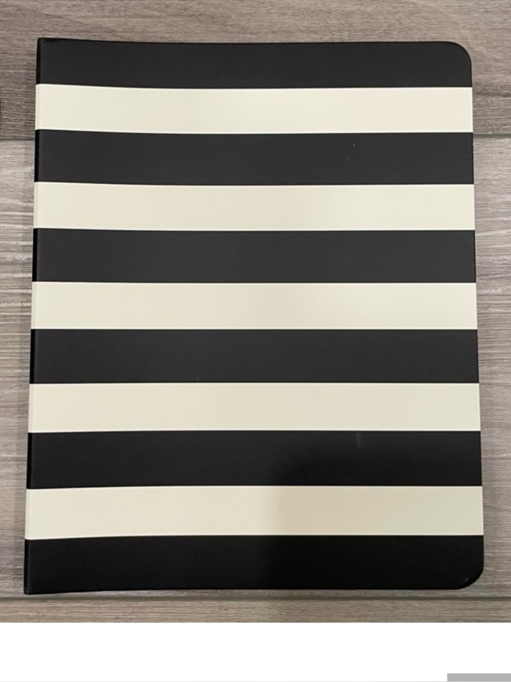 KATE SPADE Black Stripe Spiral Notebook 112 Lined Pages Semi Concealed Spiral